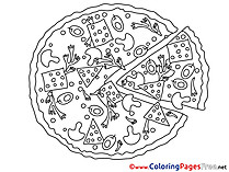 Pizza printable Coloring Pages for free