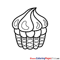 Printable Coloring Pages Cake Happy Birthday