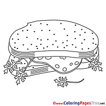 Sandwich Colouring Page printable free