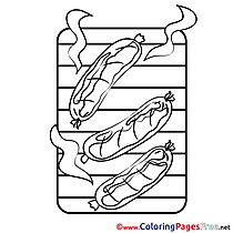 Sausage for Kids printable Colouring Page