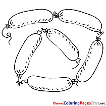 Sausages printable Coloring Pages for free