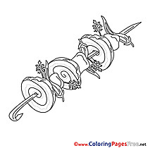 Skewer Kids free Coloring Page