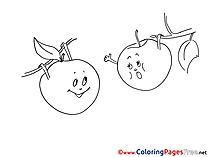 Apples free printable Coloring Sheets