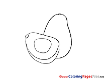 Avocado for Children free Coloring Pages