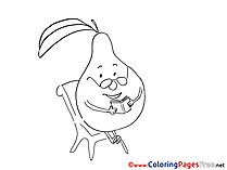 Book Pear Coloring Pages for free