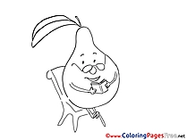 Book Pear Coloring Pages for free