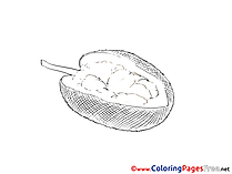 Colouring Sheet download Fruit free