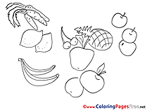 Fruits Children download Colouring Page