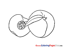 Peach Colouring Sheet download free