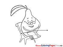 Pear Colouring Page printable free