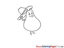 Pear Kids free Coloring Page