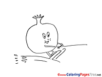 Pomegranate for Children free Coloring Pages