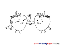 Strawberry free printable Coloring Sheets