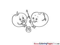 Tea Apples printable Coloring Sheets download