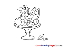 Vase Coloring Pages Fruits for free