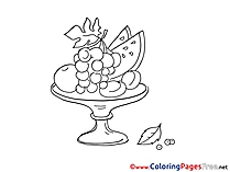 Vase Coloring Pages Fruits for free