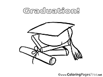 Academic Cap Coloring Sheets Graduation free