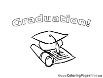 Academic Cap Colouring Page Graduation free