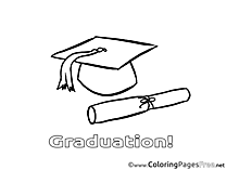 Academic Cap download Graduation Coloring Pages