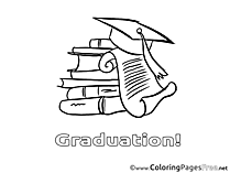 Books School Kids Graduation Coloring Page