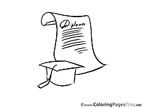 Cap printable Coloring Pages Diploma Graduation