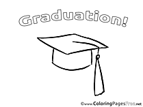 Children Graduation Colouring Page Cap