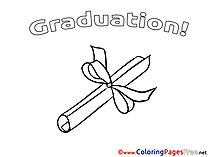 Diploma free Colouring Page Graduation