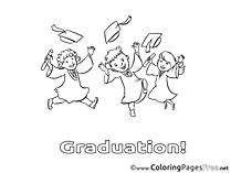 Free Graduation Students  Coloring Sheets