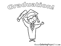 Graduation Coloring Page Kids