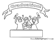 Guitar Graduation Friends Colouring Sheet free