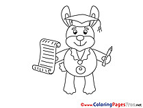 Hare in School download Graduation Coloring Pages