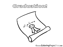 Kids Diploma Graduation Coloring Pages