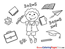 Little Boy printable Graduation Coloring Sheets