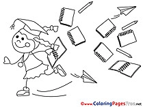 Little Girl Coloring Sheets Graduation free