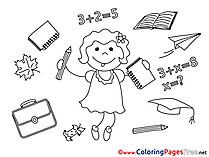 Little Girl Supplies Graduation free Coloring Pages