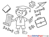 Math School Coloring Pages Graduation