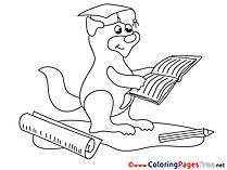 Squirrel Kids Notebook Graduation Coloring Pages