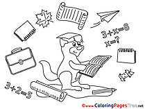 Squirrel School Graduation Coloring Pages free