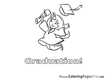 Student Colouring Page Graduation free