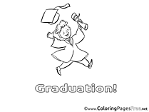 Student for Kids Graduation Colouring Page