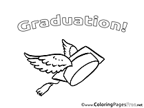 Wings on Cap Colouring Page Graduation free