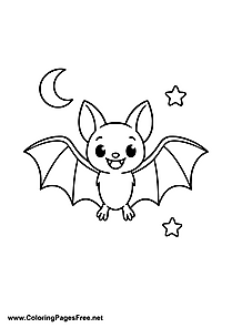 Bat Coloring Page Halloween