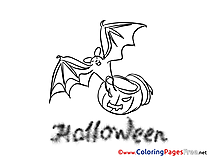 Bat free Colouring Page Halloween