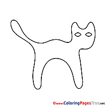 Black Cat Halloween free Coloring Pages