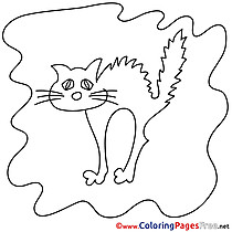 Cat Halloween free Coloring Pages