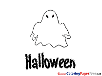 Children Halloween Colouring Page Ghost