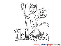 Devil Colouring Sheet download Halloween