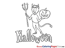 Devil Colouring Sheet download Halloween