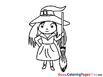 Download Witch Halloween Coloring Pages