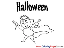 Dracula for Kids Halloween Colouring Page